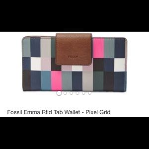 Fossil Emma Rfid Tab Wallet - Pixel Grid